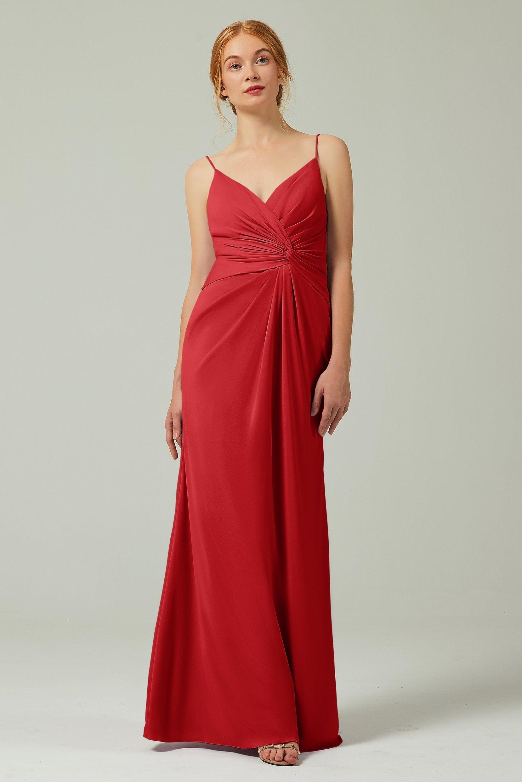 Sheath-Column Floor Length Chiffon Bridesmaid Dress CB0350 - COCOMELODY