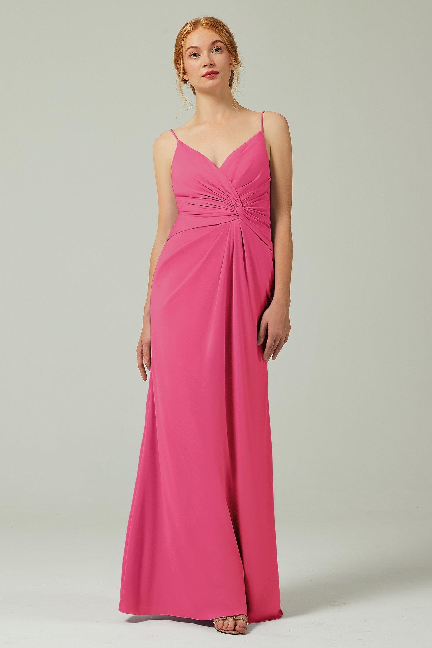 Sheath-Column Floor Length Chiffon Bridesmaid Dress CB0350 - COCOMELODY