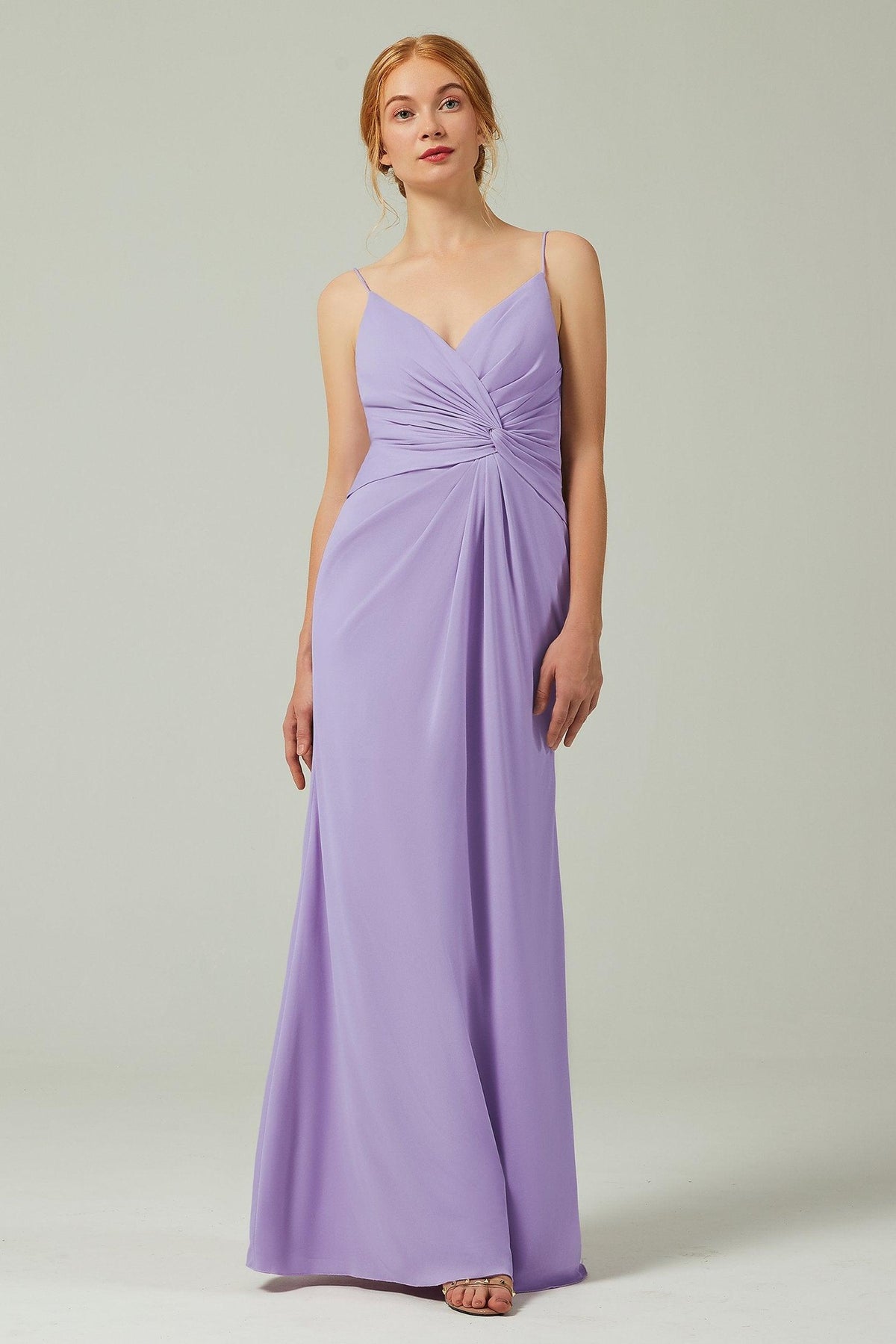 Sheath-Column Floor Length Chiffon Bridesmaid Dress CB0350 - COCOMELODY