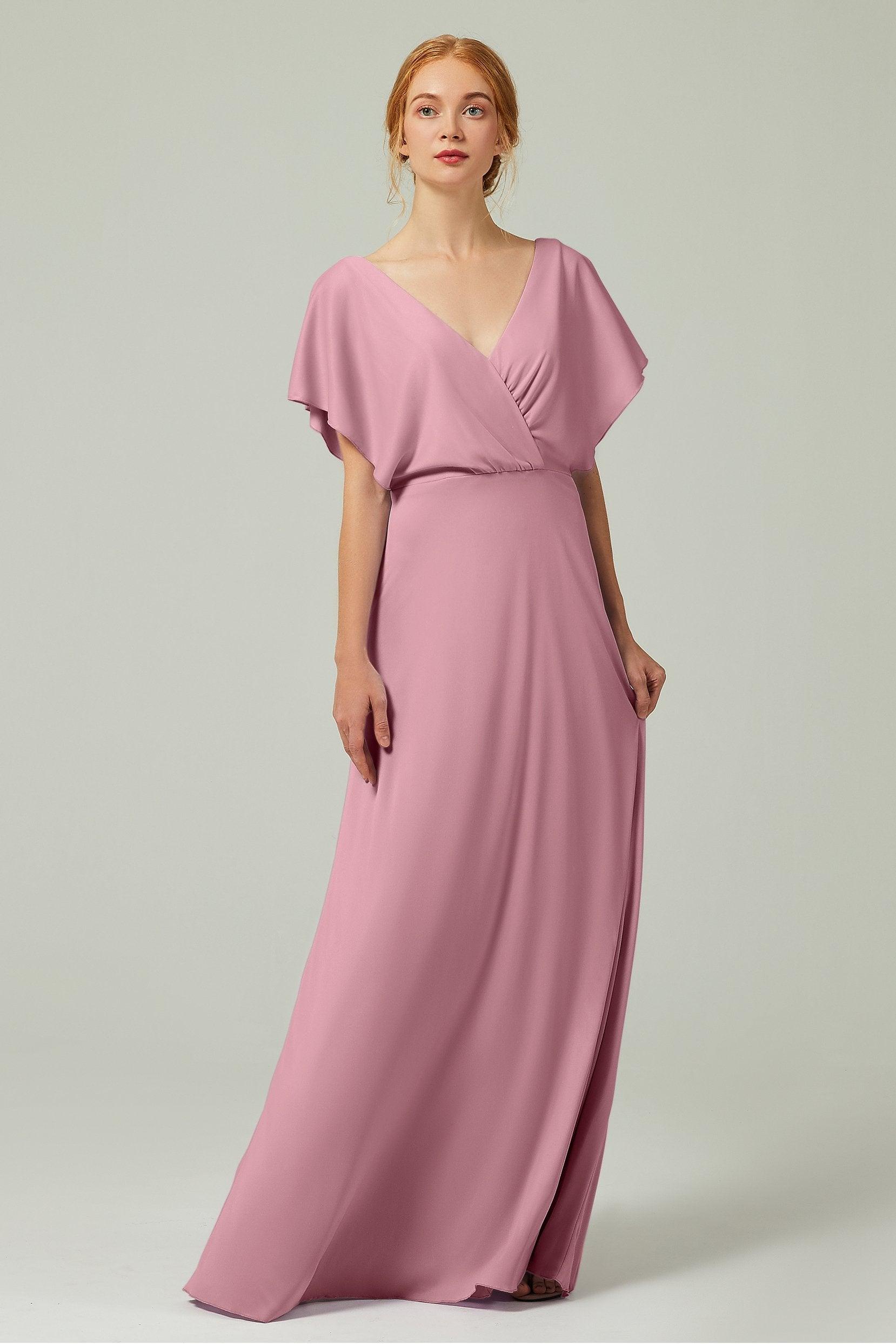 A-Line Floor Length Chiffon Bridesmaid Dress CB0351 - COCOMELODY
