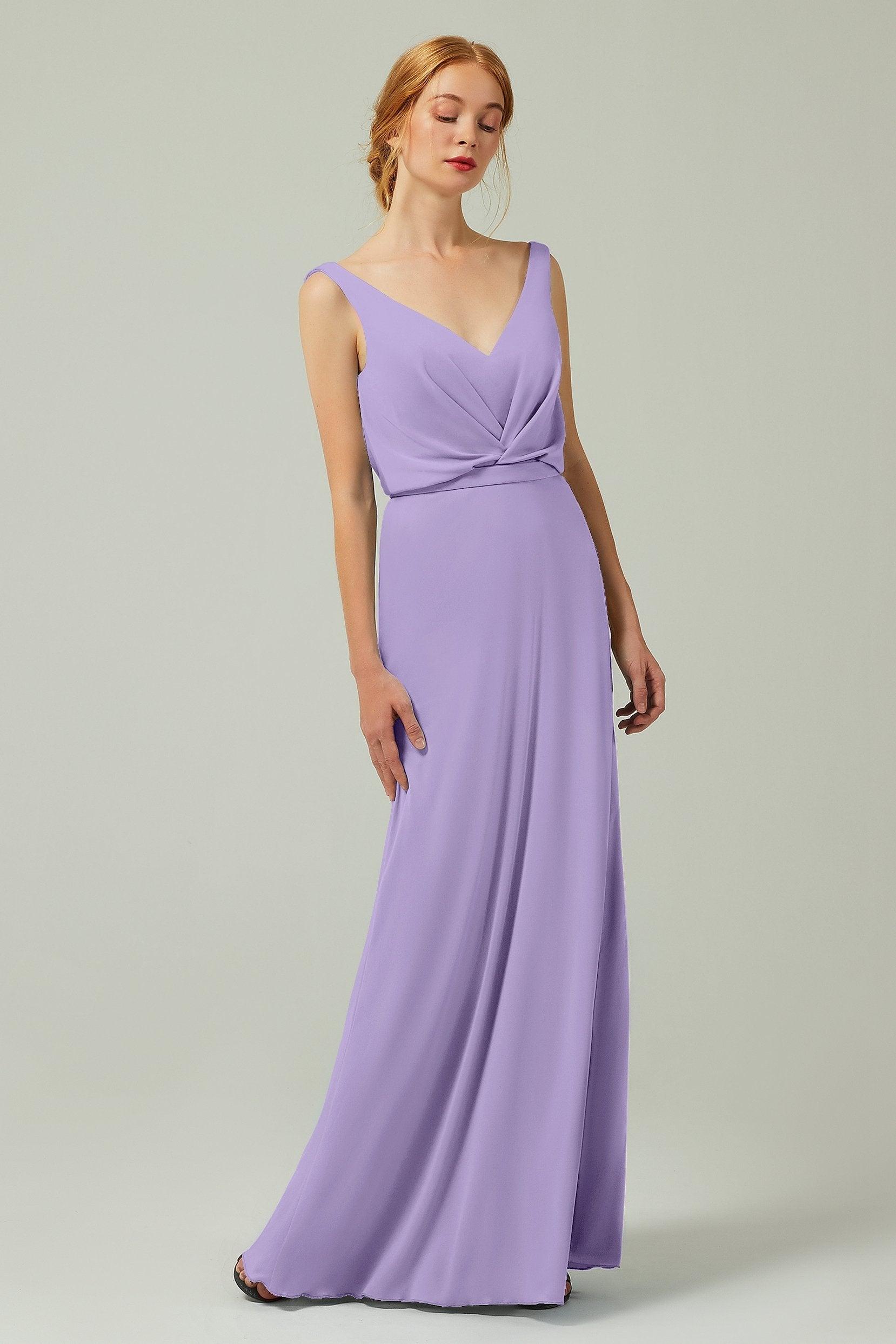 Sheath-Column Floor Length Chiffon Bridesmaid Dress Formal Dresses CB0358 - COCOMELODY