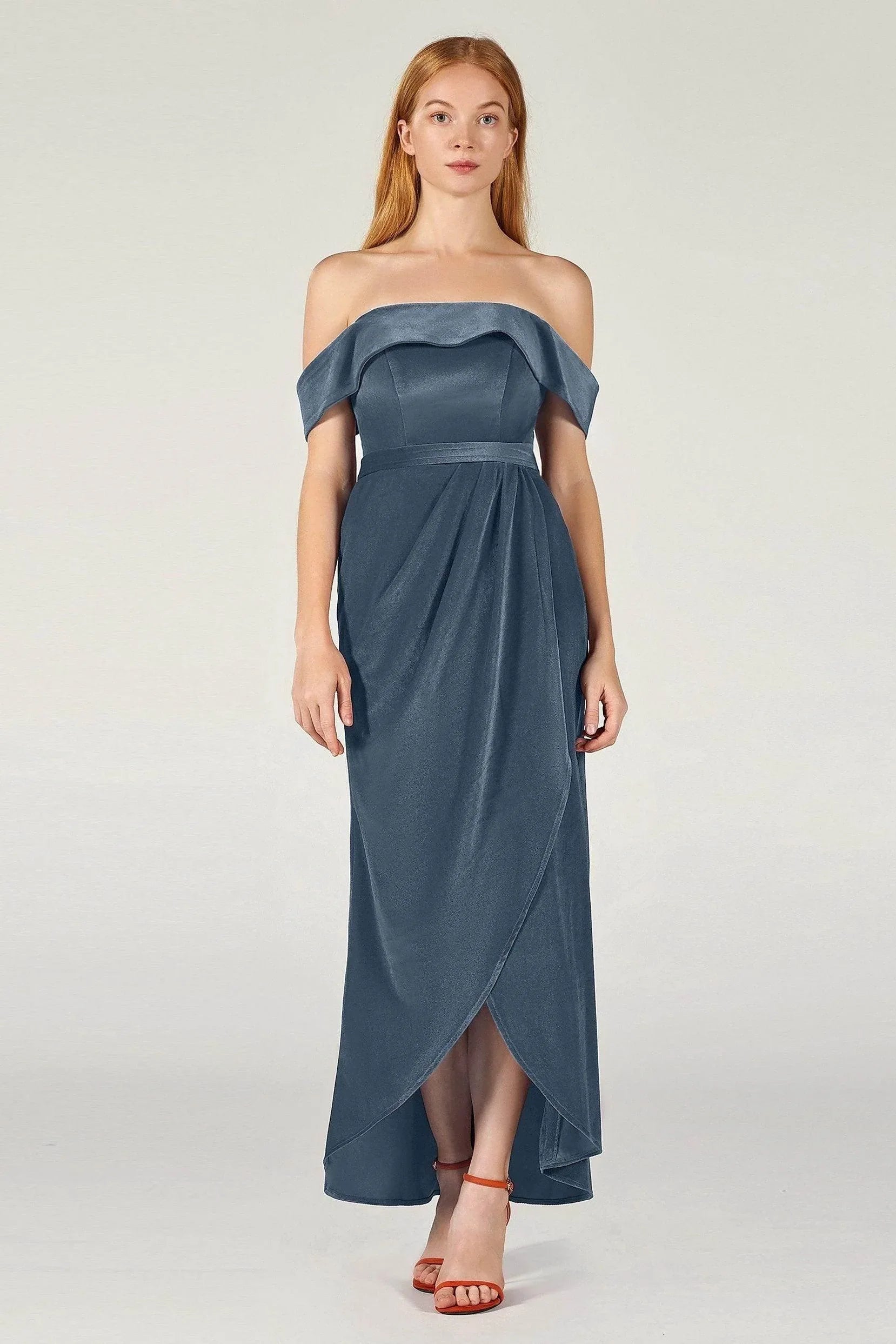 Sheath-Column Ankle Length Velvet Dress CB0365CS - COCOMELODY