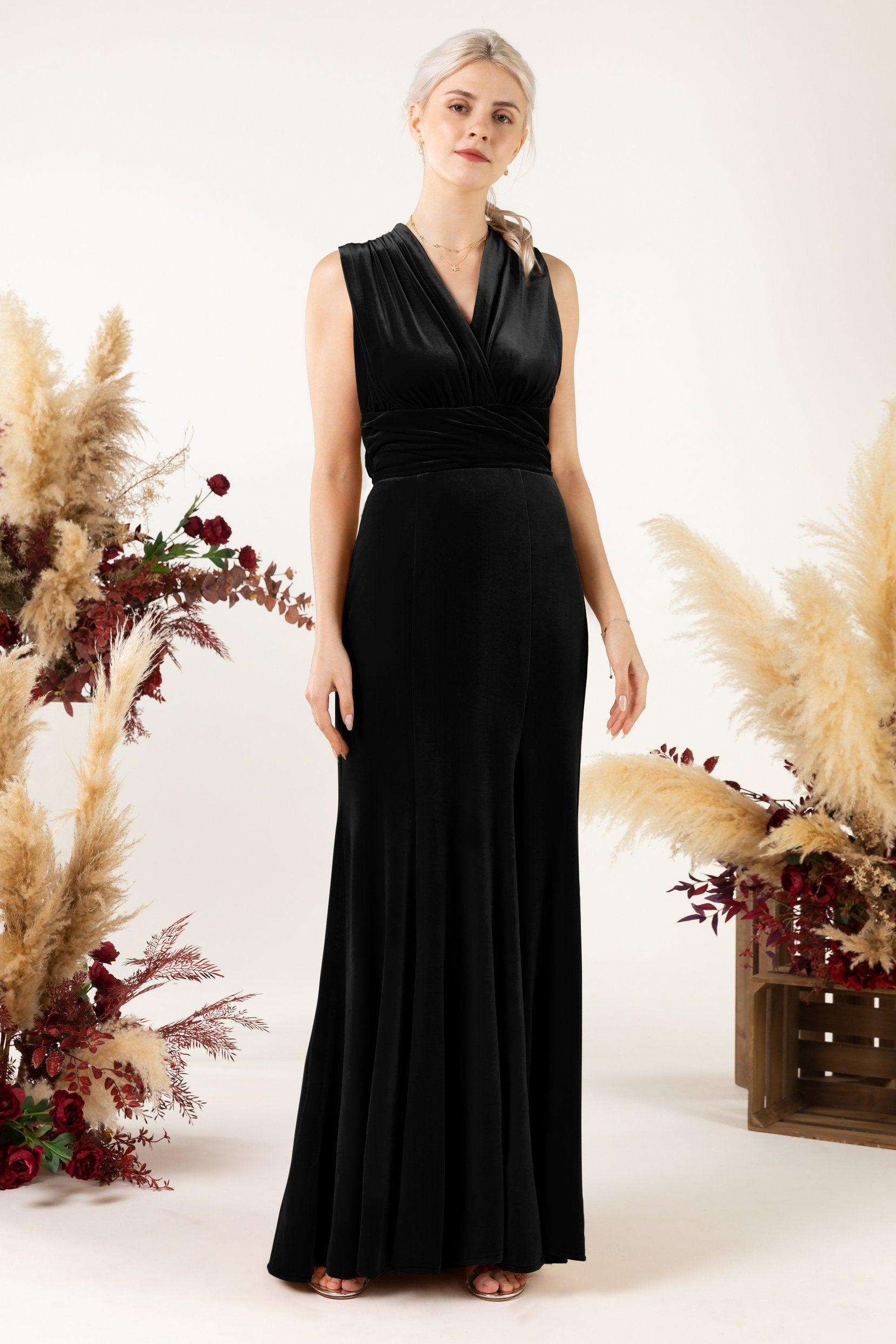 Trumpet Sweep-Brush Train Velvet Bridesmaid Dress CB0515 - COCOMELODY