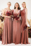A-Line Sweep-Brush Train Velvet Bridesmaid Dress Formal Dresses CB0536 - COCOMELODY