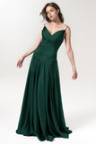 A-Line Floor Length Luxe Satin Bridesmaid Dress Formal Dresses CB0591CR - COCOMELODY