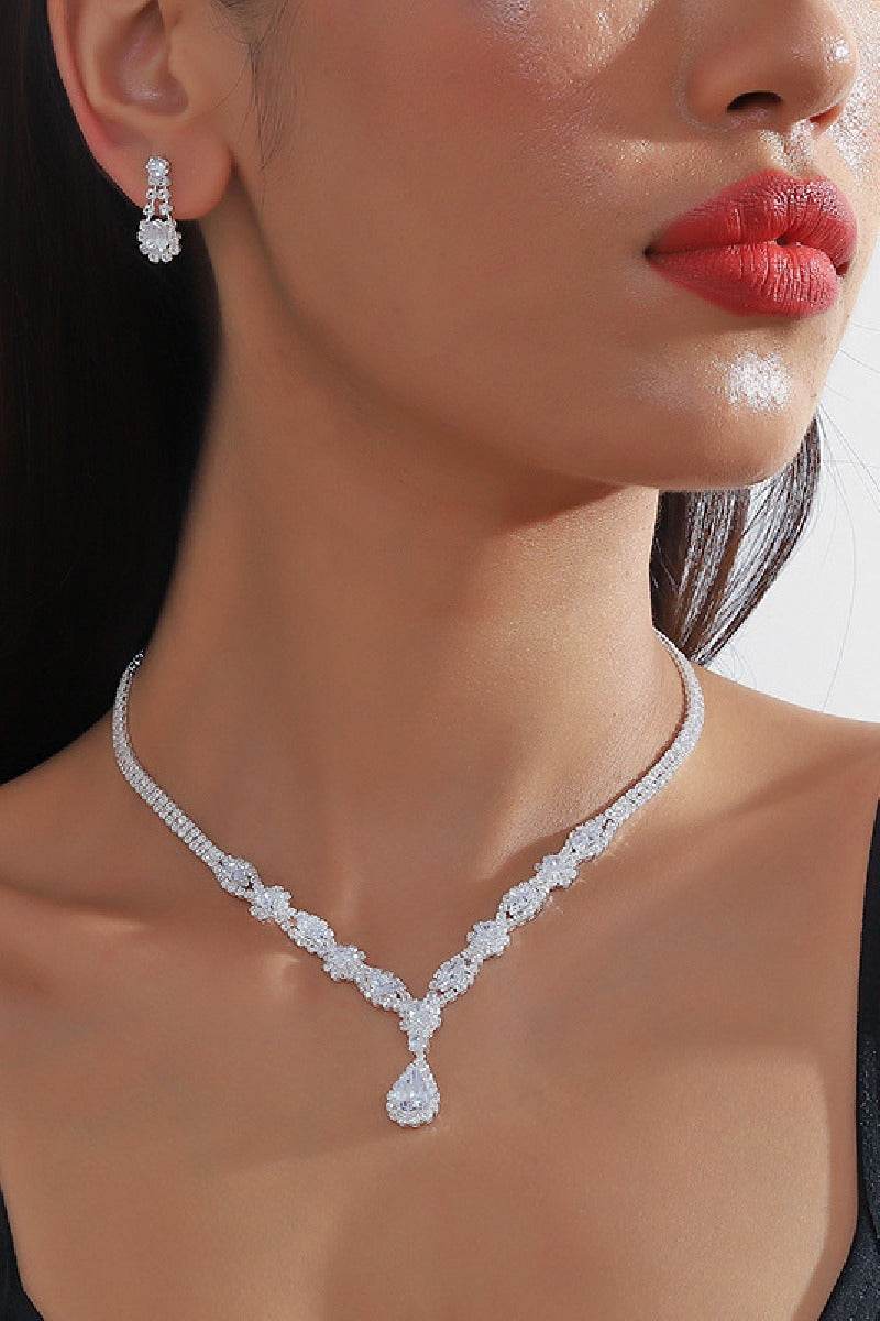Gorgeous Zircon Earrings/Necklace Jewelry Sets (Set of 2) 737171017097 - COCOMELODY