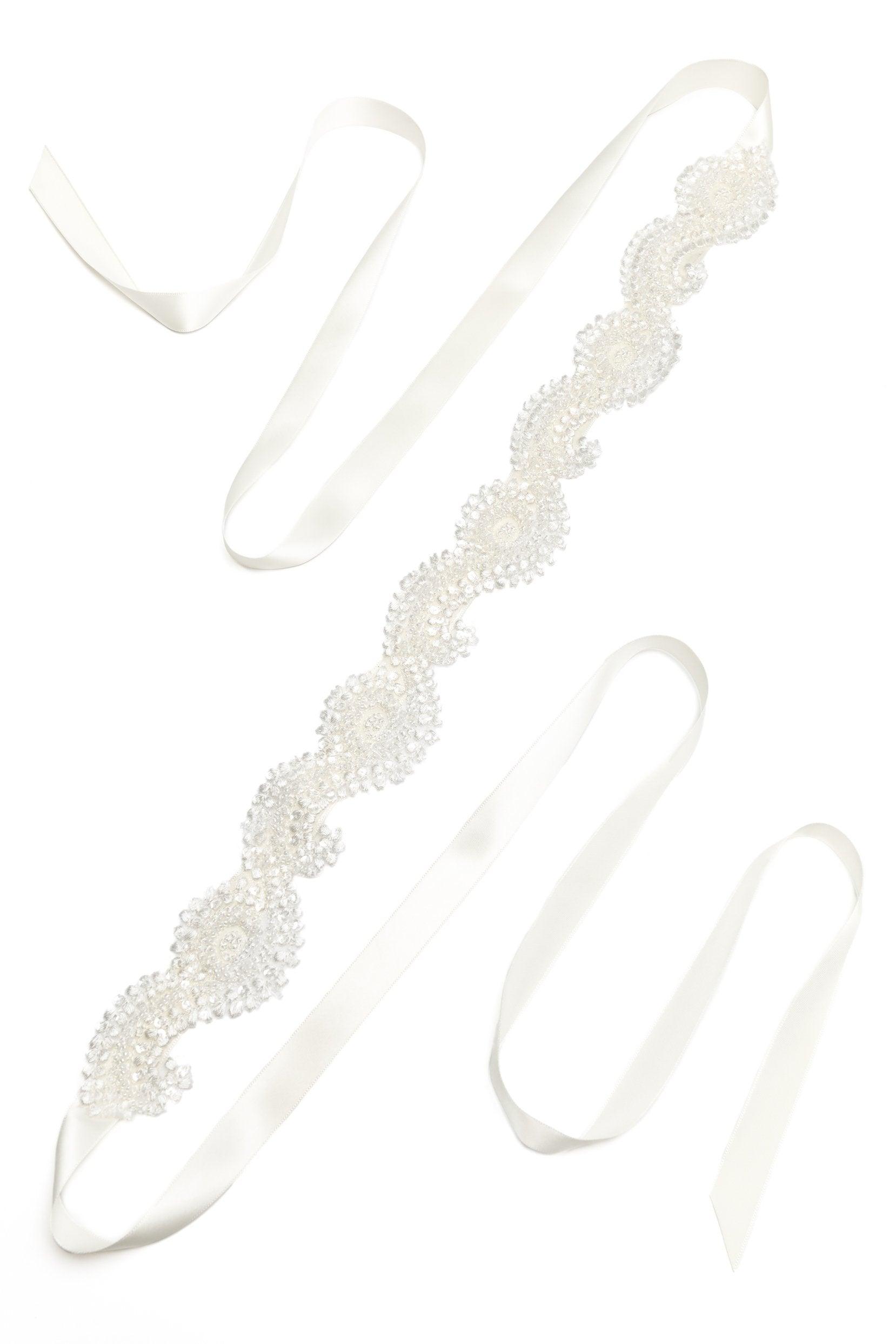 Ribbons Wedding Sash with Appliques CC0067 - COCOMELODY