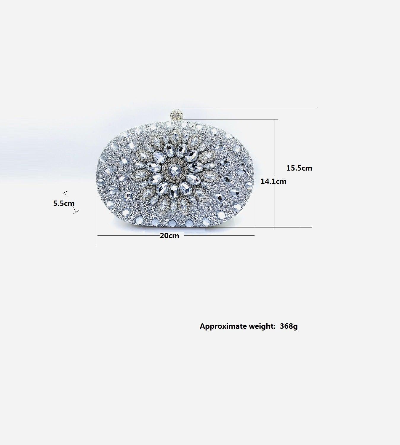 Shell full of diamonds glitter glass rhinestones wedding banquet dinner bag 736519933092 - COCOMELODY