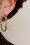 Diamond set metal hoop earrings 750500761296 - COCOMELODY