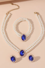 Classic Pearl/Bracelet/ Wedding Earrings/Necklace Jewelry Sets (Set of 3) 808578164285 - COCOMELODY