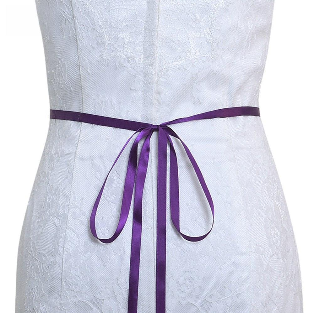Ribbons Wedding Sash with Rhinestone Imitation Pearl 839584357990 - COCOMELODY