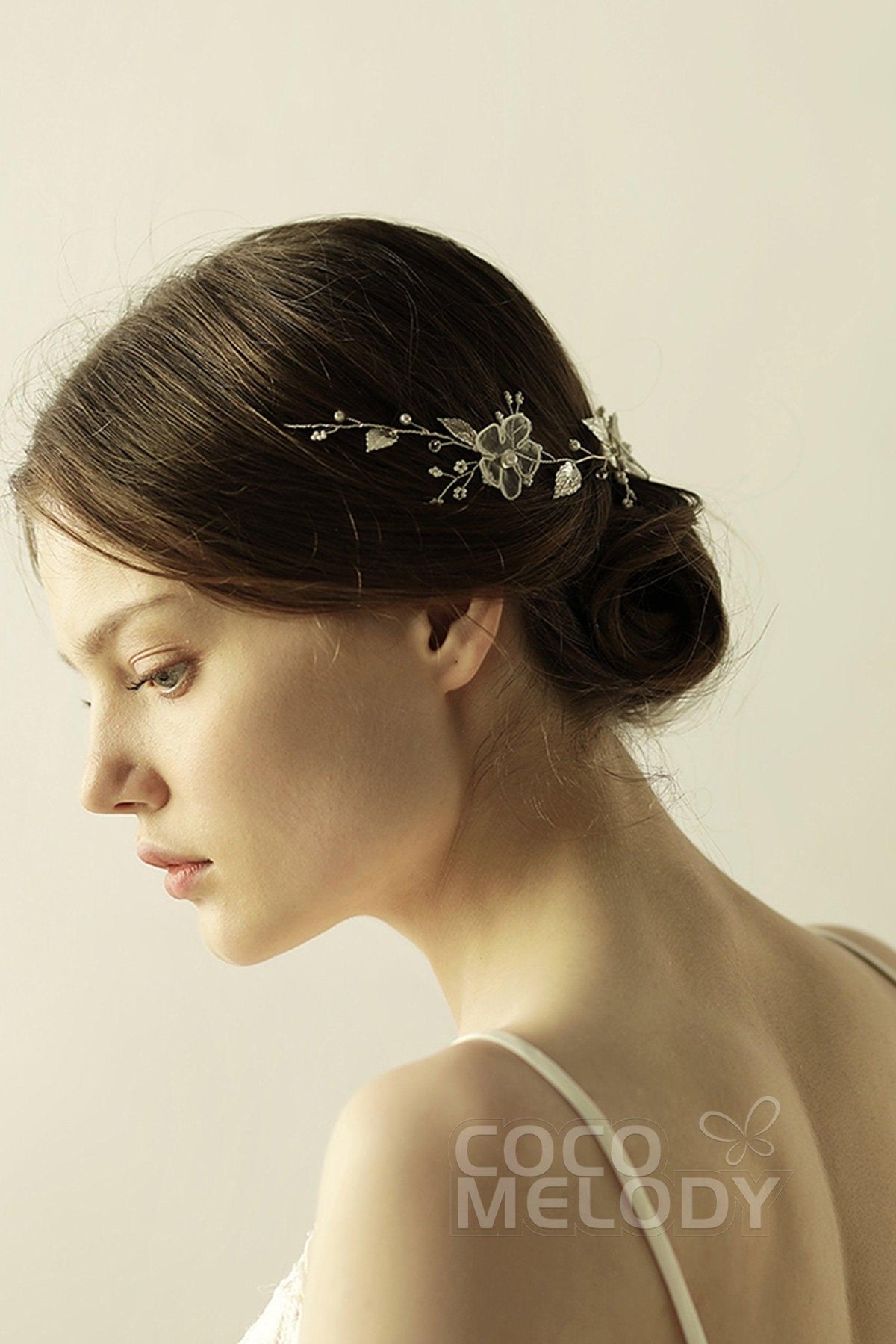 Alloy Headbands with Pearls and Flower CH0314 - COCOMELODY