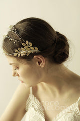 Alloy Headbands with Pearl and Crystals CH0317 - COCOMELODY