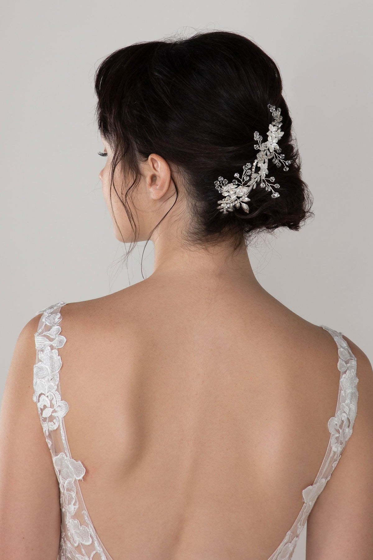 Alloy Hair Combs with Pearl Rhinestone CH0378 - COCOMELODY