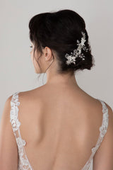 Alloy Hair Combs with Pearl Rhinestone CH0378 - COCOMELODY