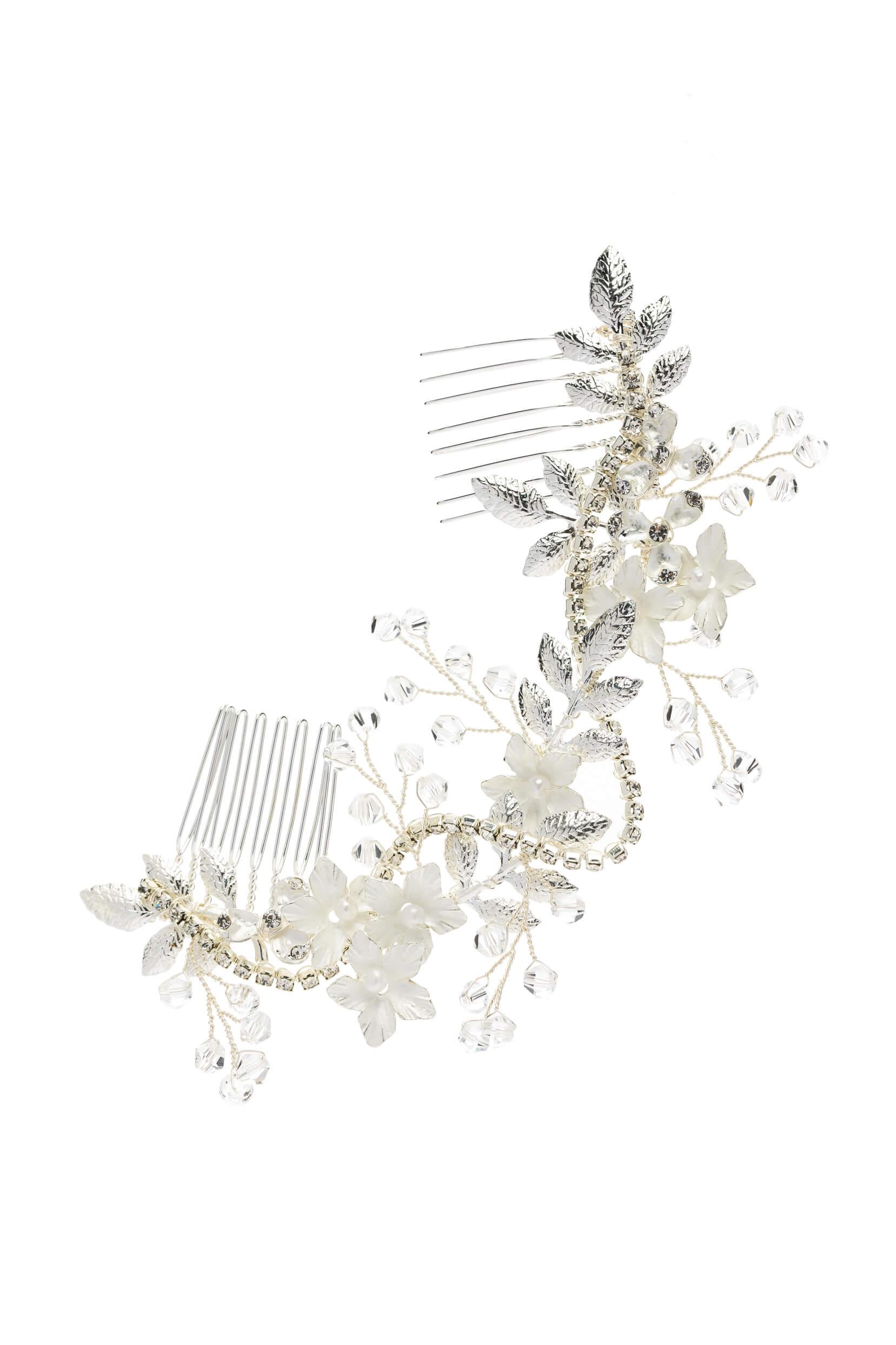 Alloy Hair Combs with Pearl Rhinestone CH0378 - COCOMELODY