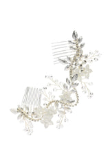 Alloy Hair Combs with Pearl Rhinestone CH0378 - COCOMELODY