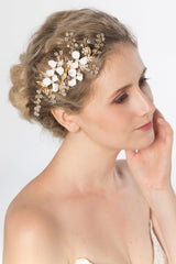 Alloy Hair Combs with Pearl Crystals CH0383 - COCOMELODY