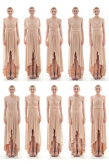 Asymmetrical High-Low Knitted Bridesmaid Dress COED16001 - COCOMELODY