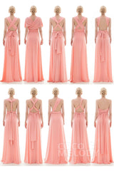 Sheath Floor Length Knitted Bridesmaid Dress COEF16001CR - COCOMELODY