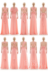 Sheath Floor Length Knitted Bridesmaid Dress COEF16001PS - COCOMELODY