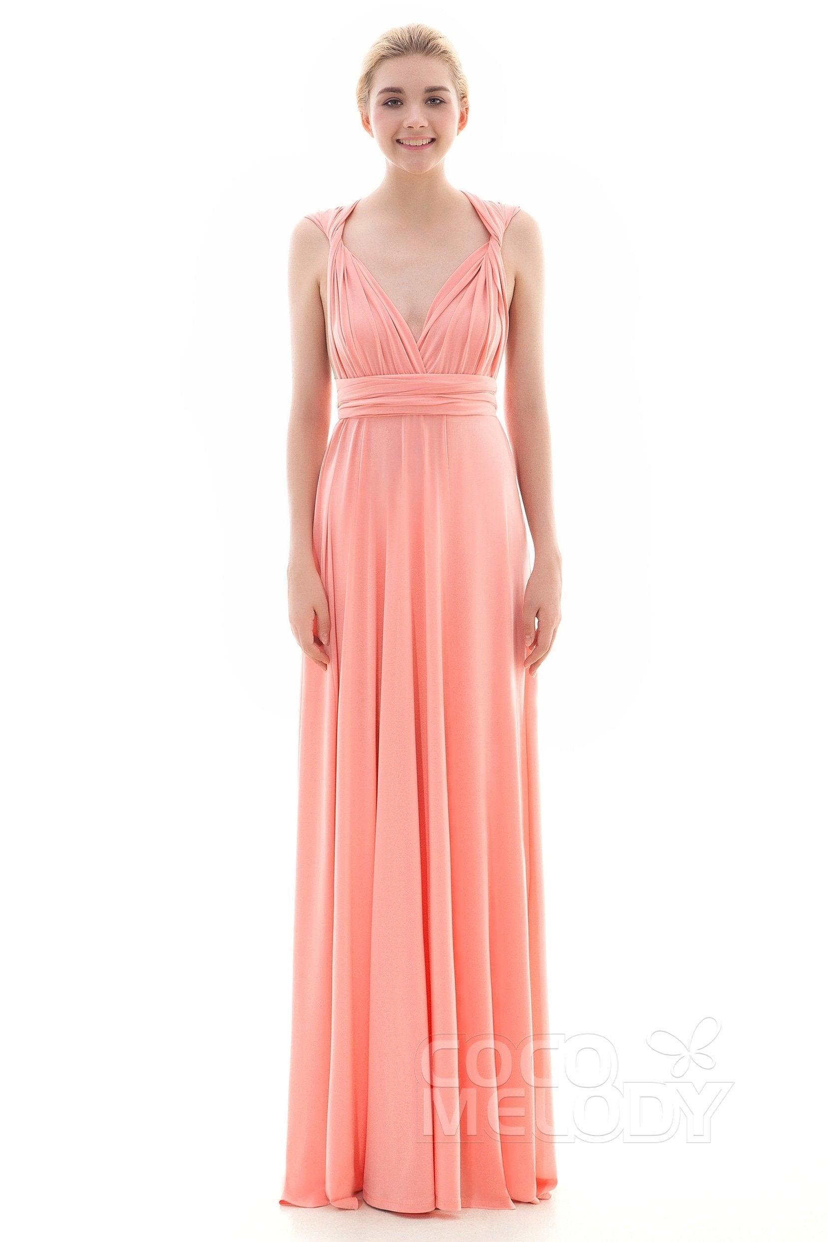 Sheath Floor Length Knitted Bridesmaid Dress COEF16001PS - COCOMELODY