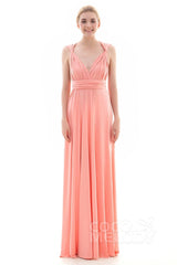 Sheath Floor Length Knitted Bridesmaid Dress COEF16001CR - COCOMELODY