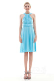 Sheath Knee Length Knitted Fabric Bridesmaid Dress COEK16002 - COCOMELODY