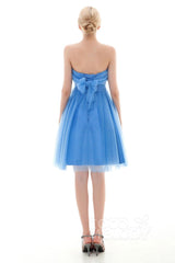 A-Line Short-Mini Tulle Bridesmaid Dress COLM16001 - COCOMELODY