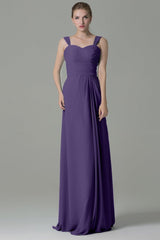 Sheath Floor Length Chiffon Bridesmaid Dress COZF1500D - COCOMELODY