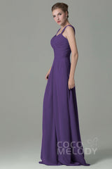Sheath Floor Length Chiffon Bridesmaid Dress COZF1500D - COCOMELODY