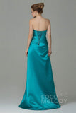 Sheath-Column Sweep Train Satin Bridesmaid Dress COZF15010 - COCOMELODY