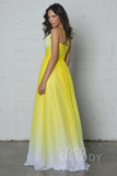 Sheath-Column Floor Length Chiffon Ombre Dress COZF17008 - COCOMELODY