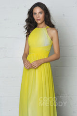 Sheath-Column Floor Length Chiffon Ombre Dress COZF17008 - COCOMELODY
