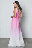 Sheath-Column Floor Length Chiffon Ombre Dress COZF17009 - COCOMELODY