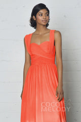 Sheath-Column Floor Length Chiffon Ombre Dress COZF17011 - COCOMELODY
