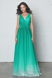 Sheath-Column Floor Length Chiffon Ombre Dress COZF17014 - COCOMELODY