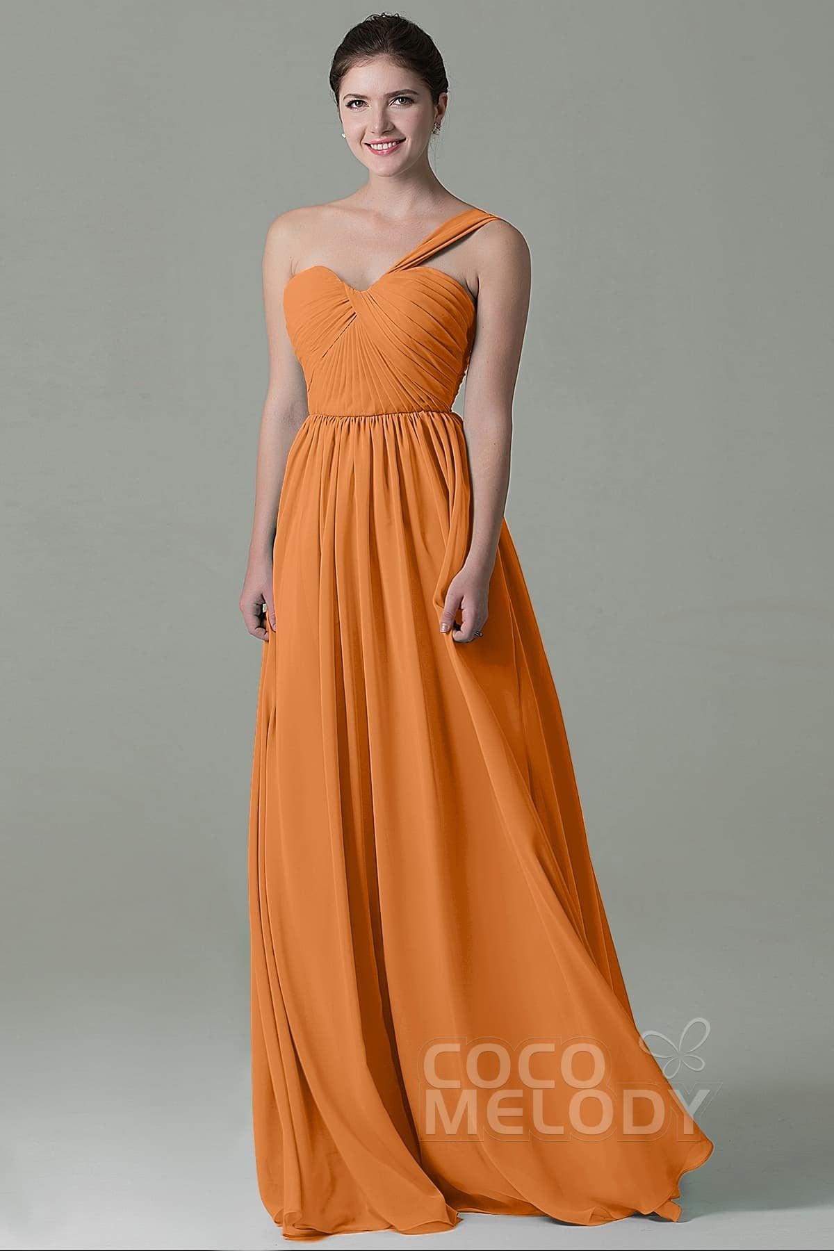 Sheath Floor Length Chiffon Bridesmaid Dress COZK15009 - COCOMELODY