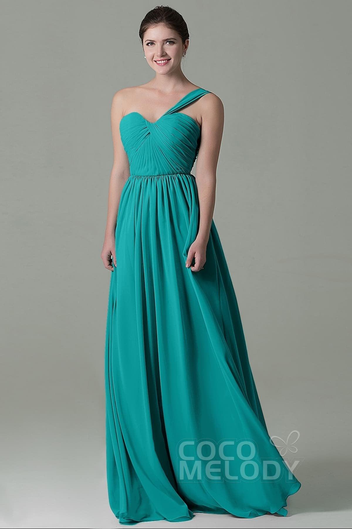 Sheath Floor Length Chiffon Bridesmaid Dress COZK15009 - COCOMELODY