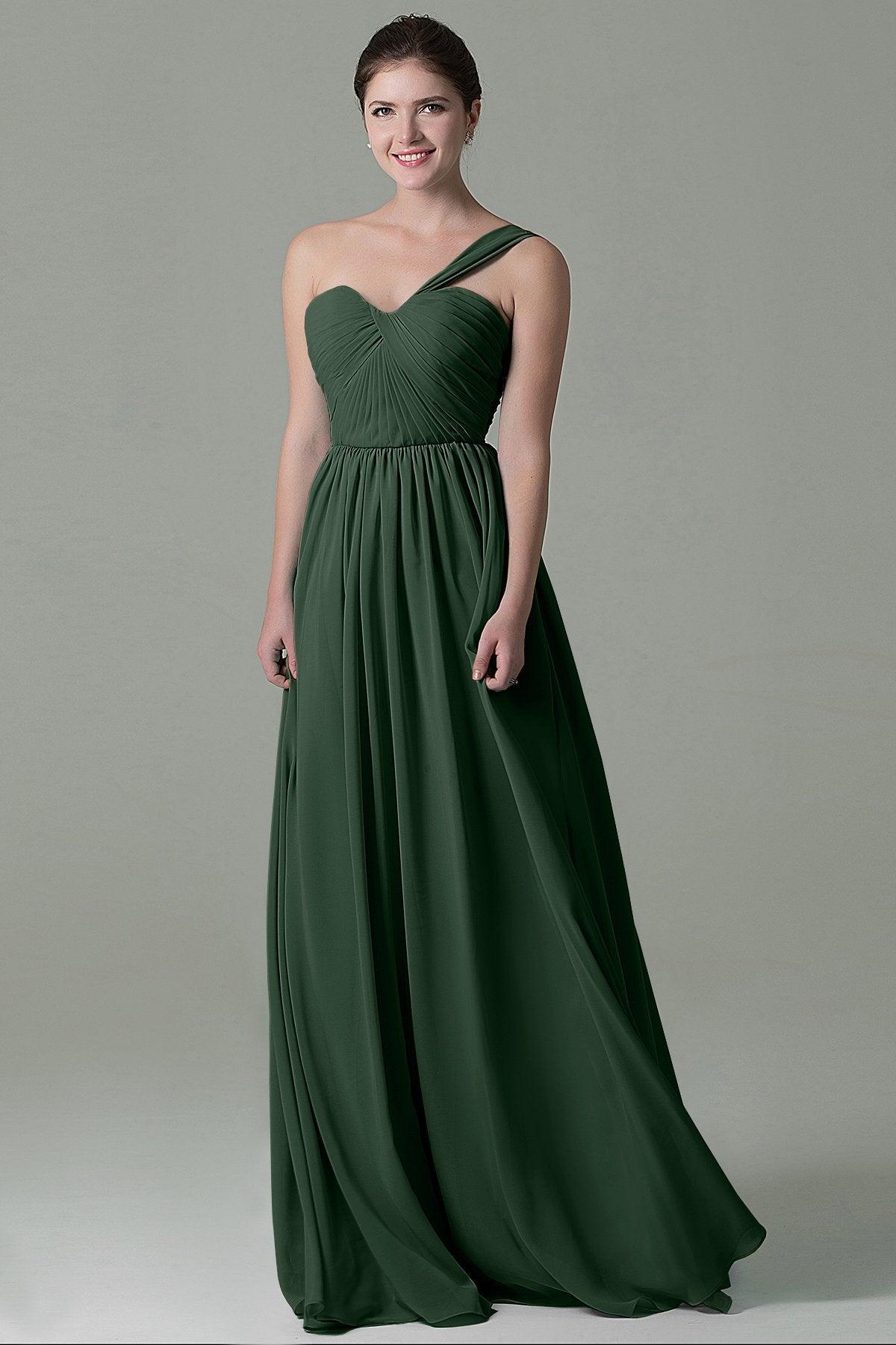 Sheath Floor Length Chiffon Bridesmaid Dress COZK15009 - COCOMELODY