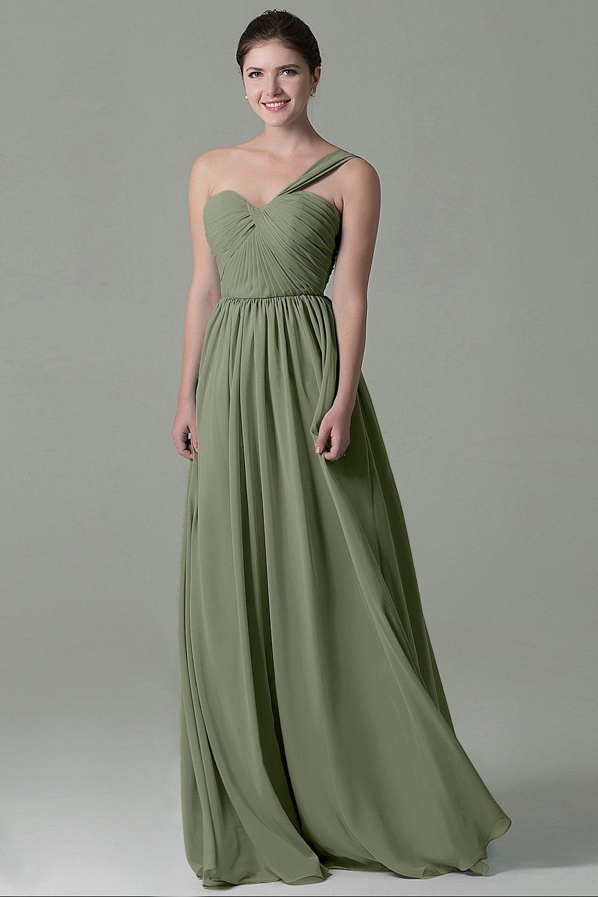 Sheath Floor Length Chiffon Bridesmaid Dress COZK15009 - COCOMELODY