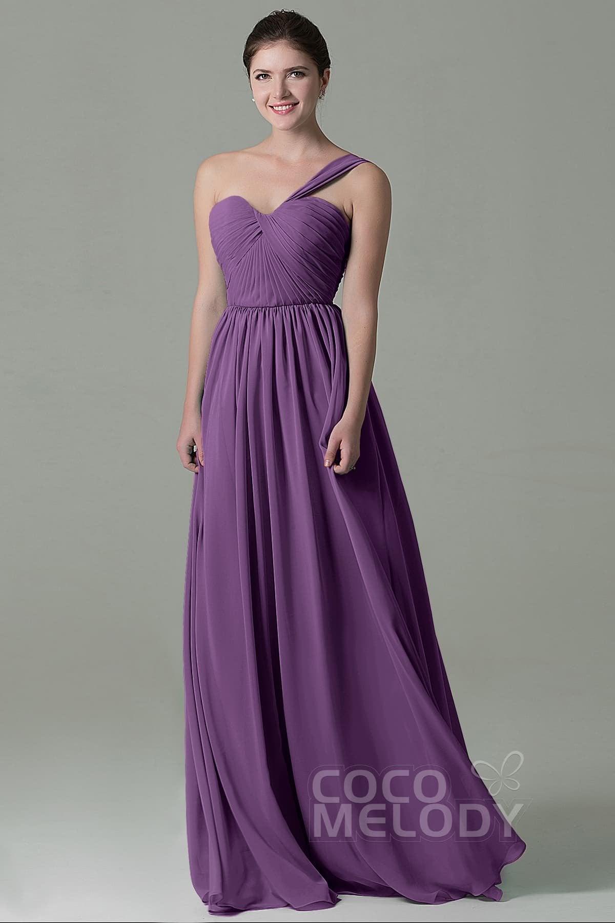 Sheath Floor Length Chiffon Bridesmaid Dress COZK15009 - COCOMELODY