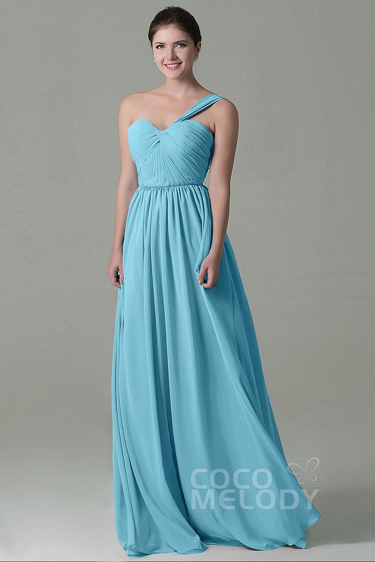 Sheath Floor Length Chiffon Bridesmaid Dress COZK15009 - COCOMELODY
