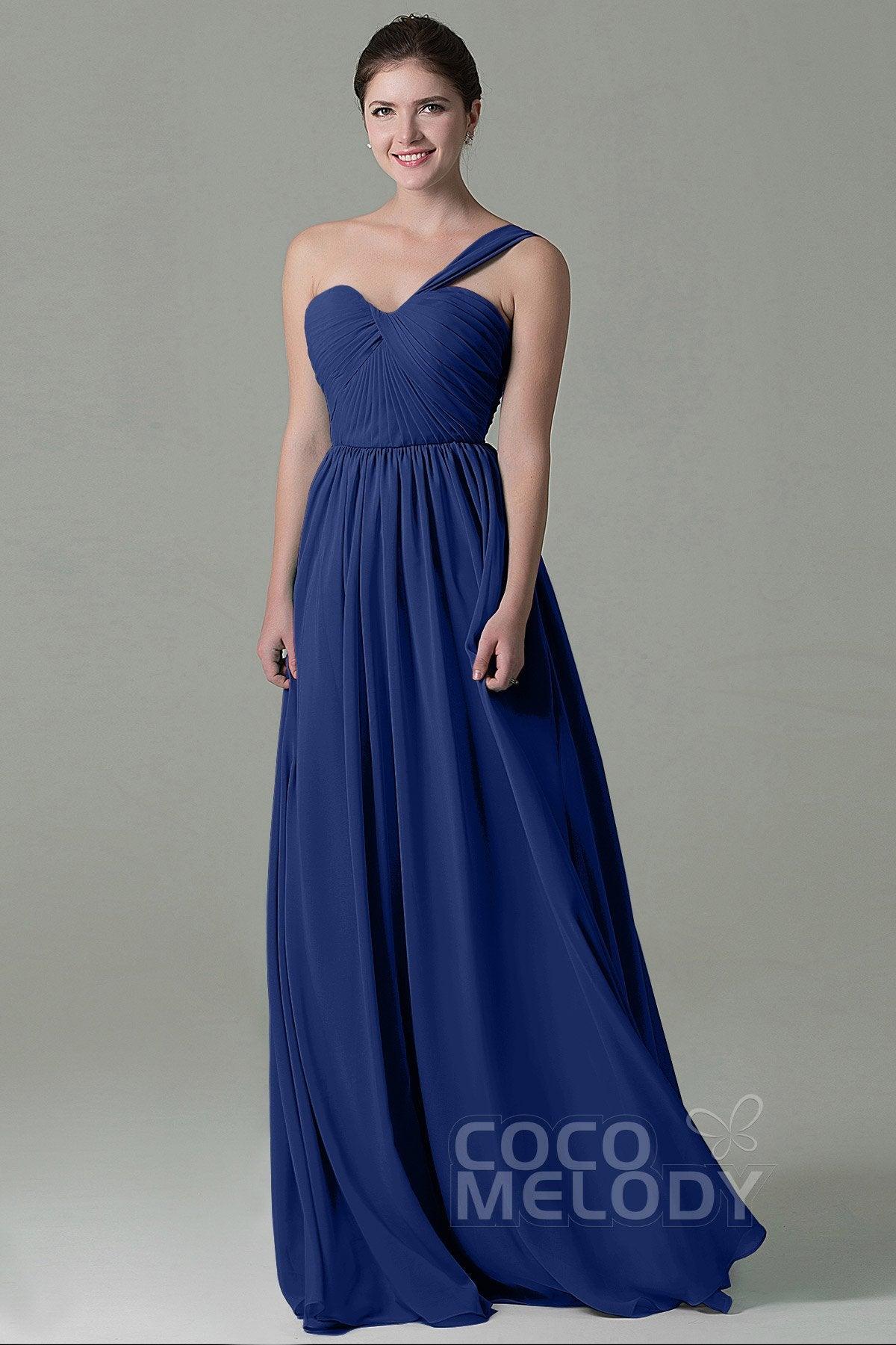 Sheath Floor Length Chiffon Bridesmaid Dress COZK15009 - COCOMELODY