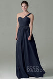 Sheath Floor Length Chiffon Bridesmaid Dress COZK15009 - COCOMELODY