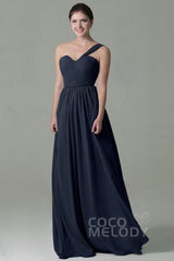 Sheath Floor Length Chiffon Bridesmaid Dress COZK15009 - COCOMELODY