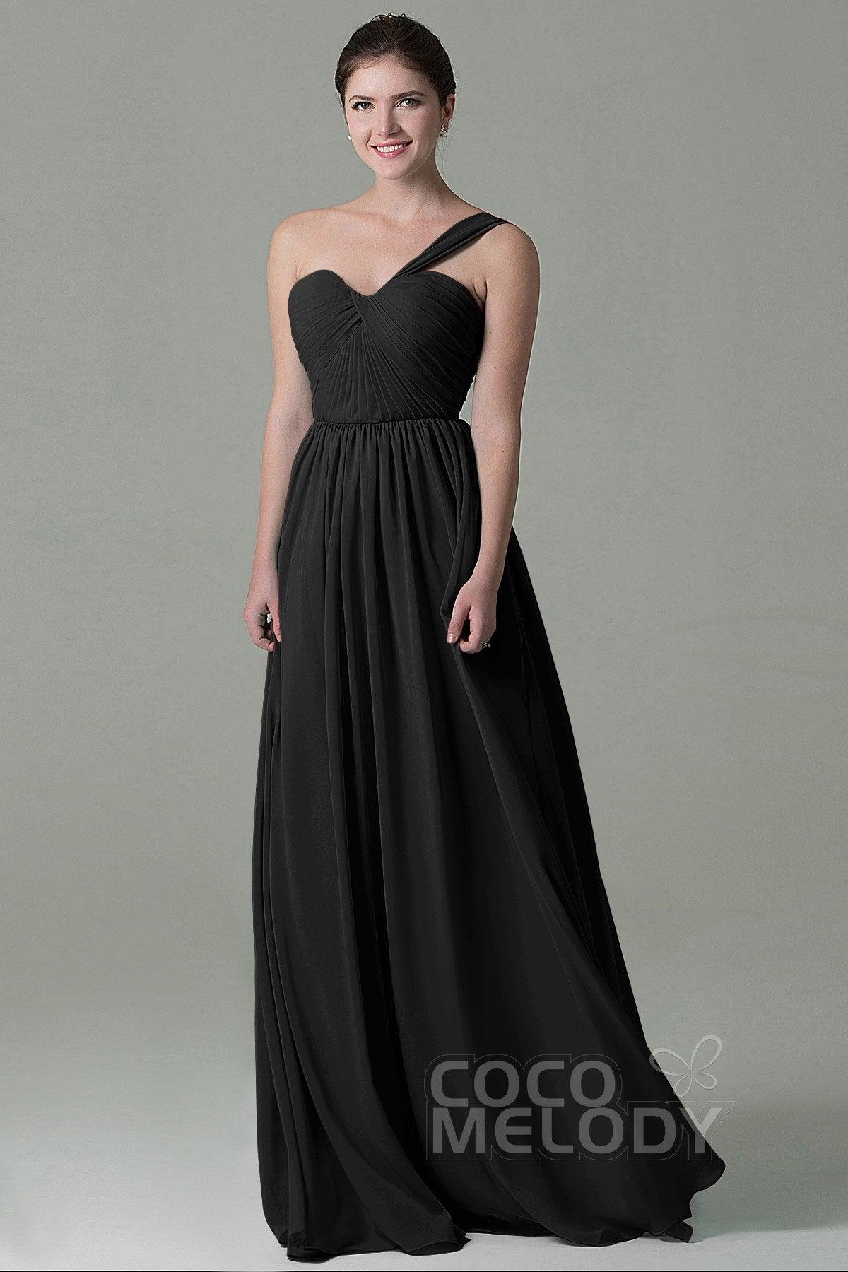 Sheath Floor Length Chiffon Bridesmaid Dress COZK15009 - COCOMELODY