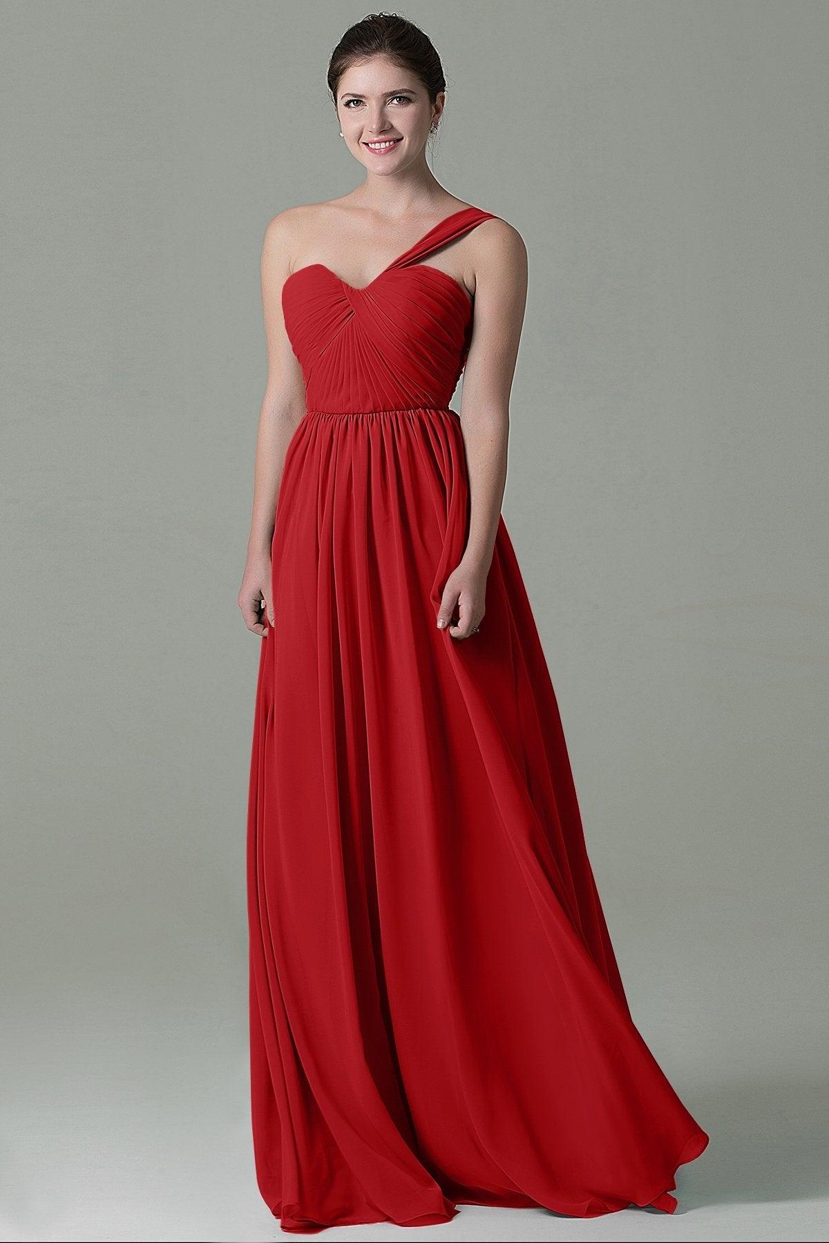 Sheath Floor Length Chiffon Bridesmaid Dress COZK15009 - COCOMELODY