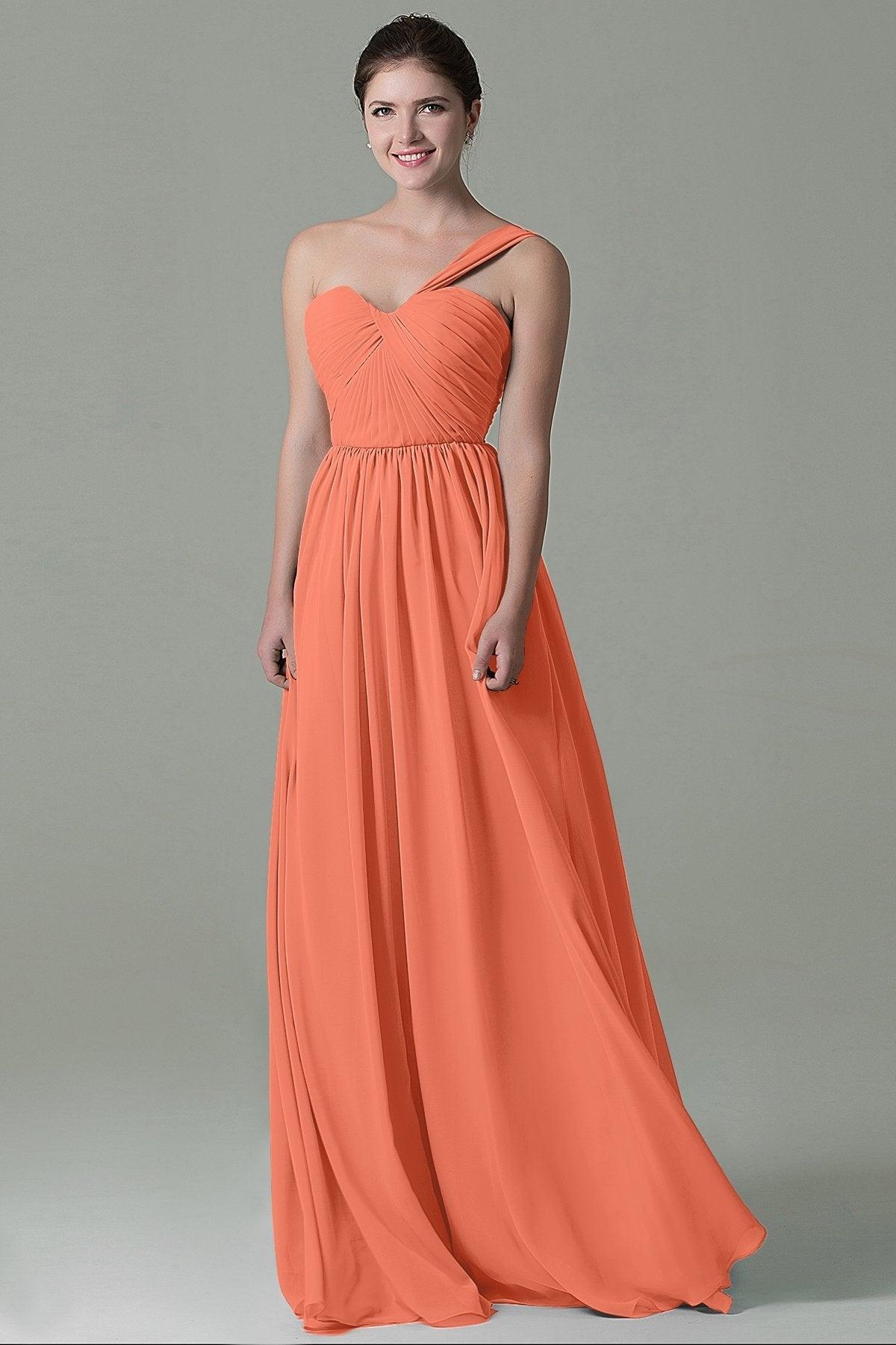 Sheath Floor Length Chiffon Bridesmaid Dress COZK15009 - COCOMELODY