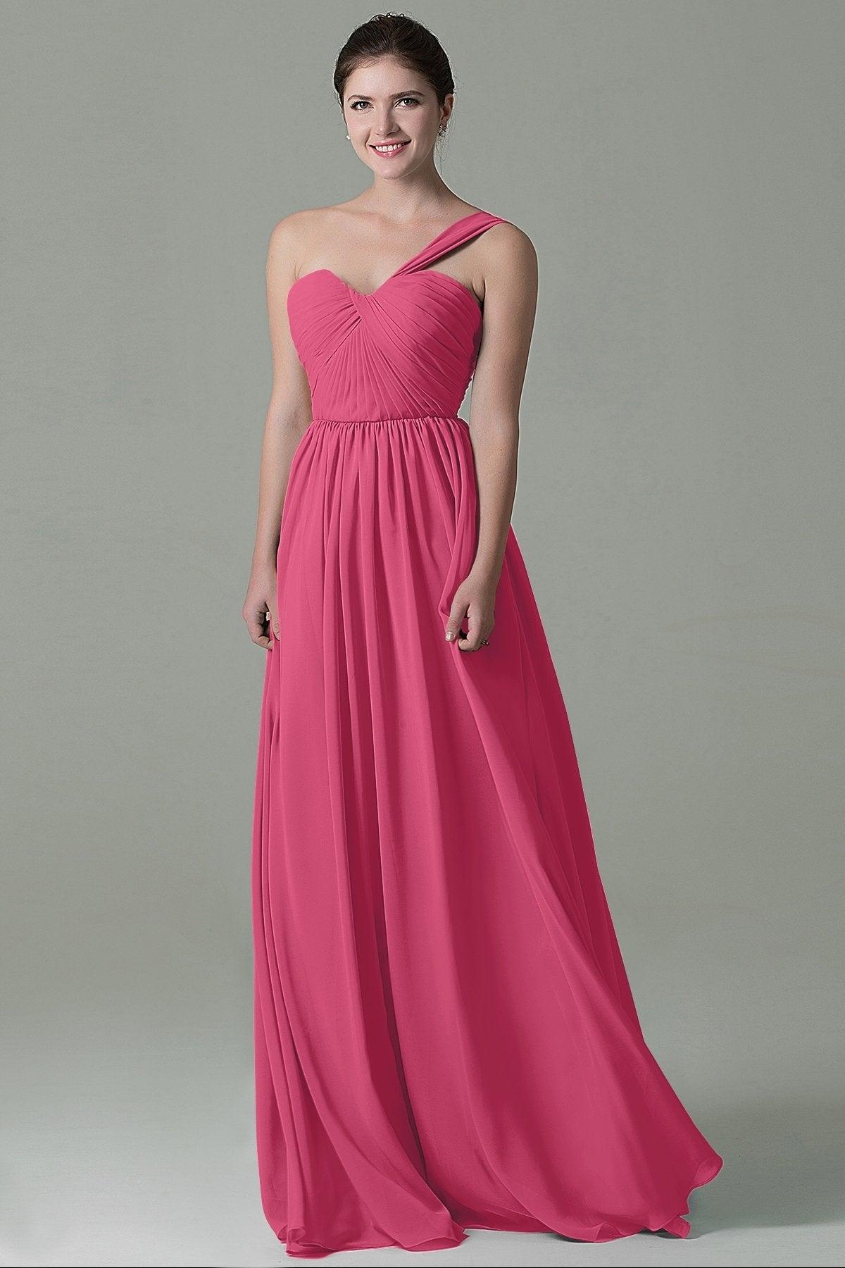 Sheath Floor Length Chiffon Bridesmaid Dress COZK15009 - COCOMELODY